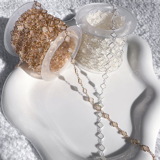 Clover Glitter Enamel Chain