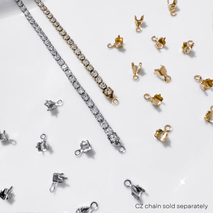 SS CZ Tennis Chain Connectors