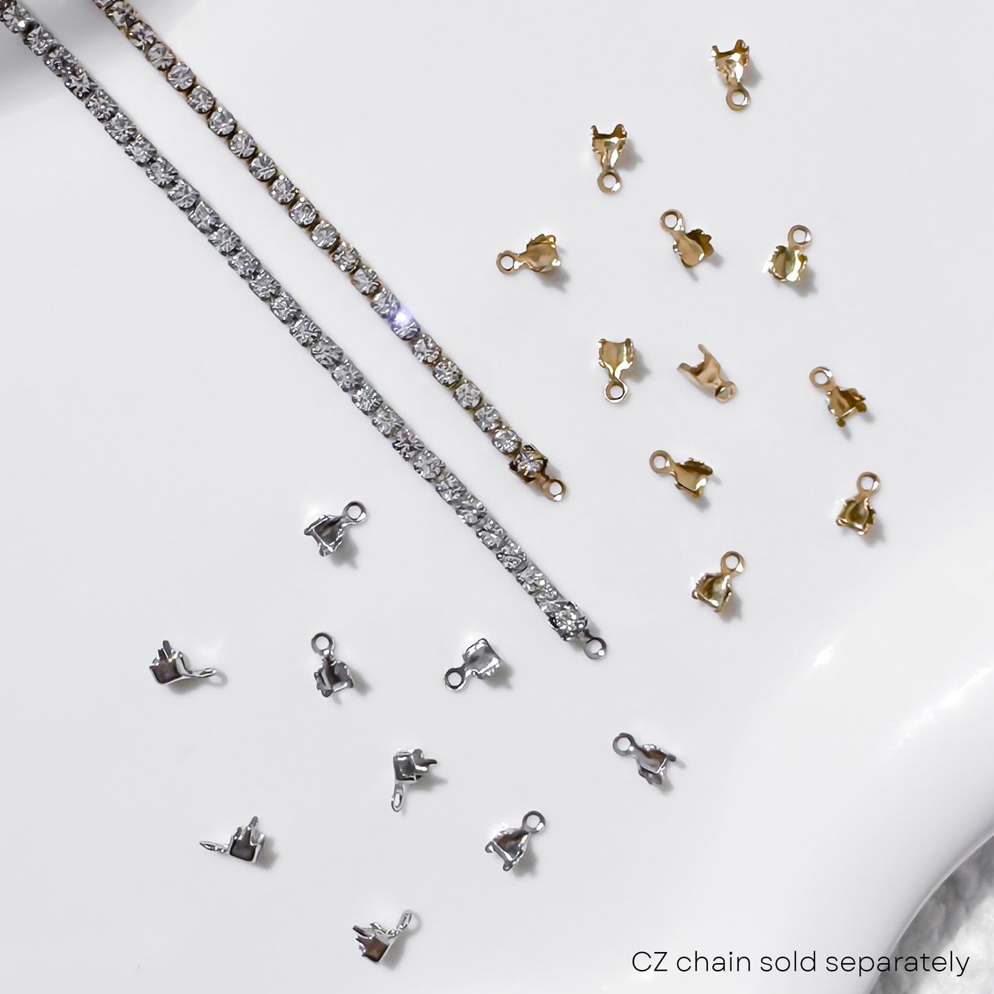 SS CZ Tennis Chain Connectors