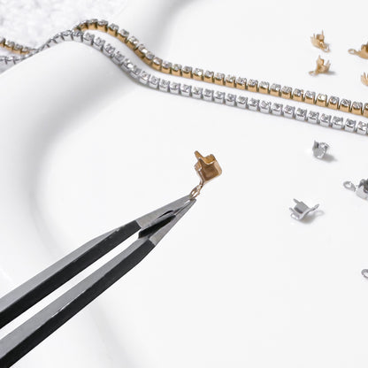 SS CZ Tennis Chain Connectors
