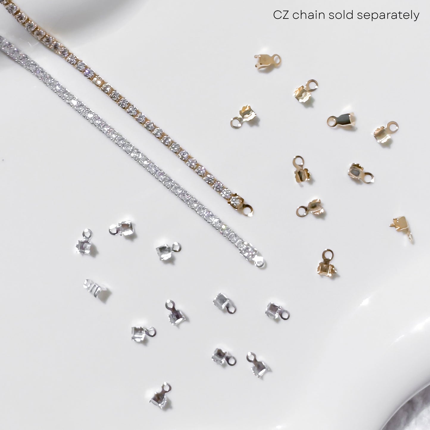 CZ Tennis Chain Connectors