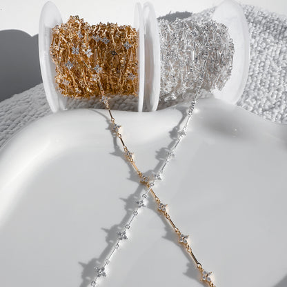 CZ Clover Bar Chain