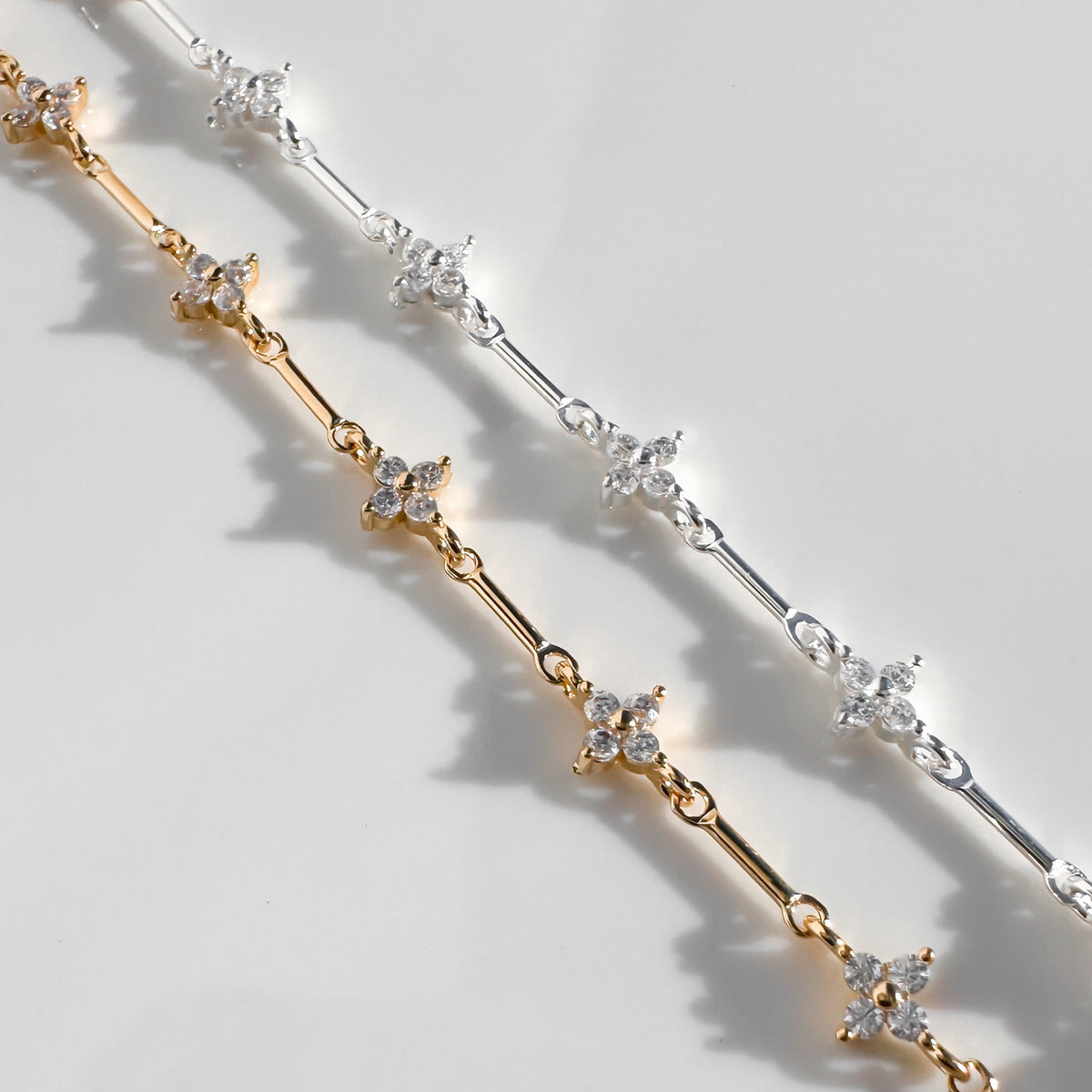 CZ Clover Bar Chain