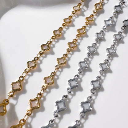 Glitter Clover Enamel Chain