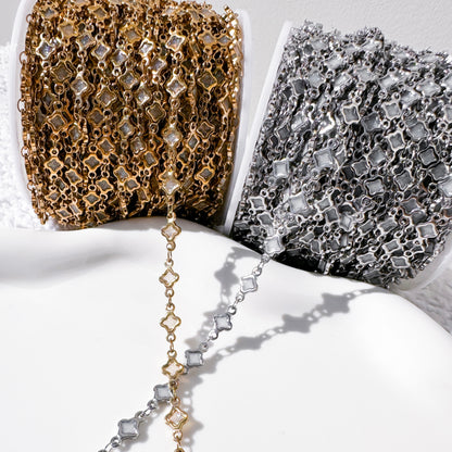 Glitter Clover Enamel Chain
