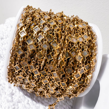 Glitter Clover Enamel Chain