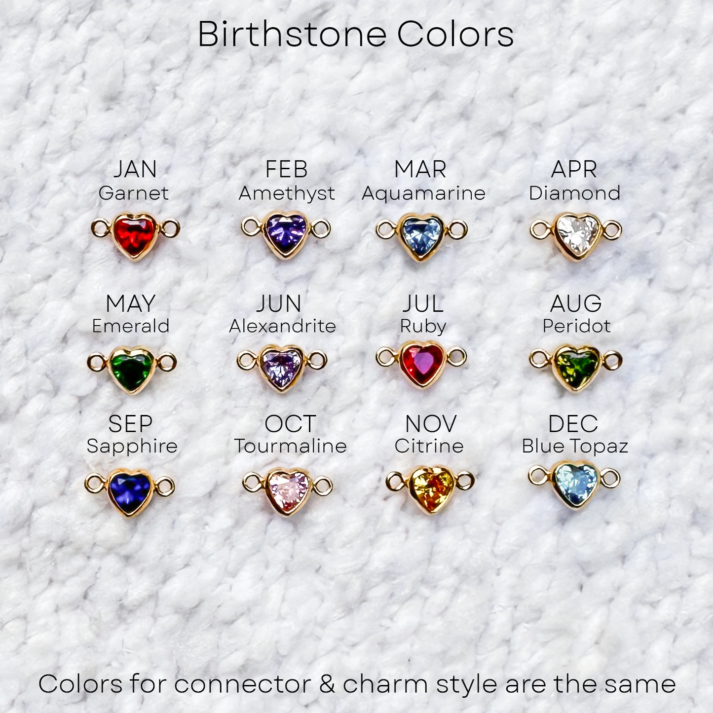 Heart Birthstone Charms
