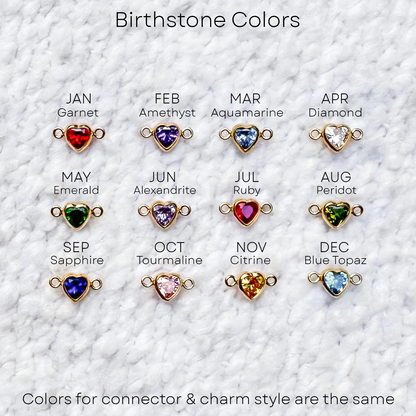 Heart Birthstone Charms