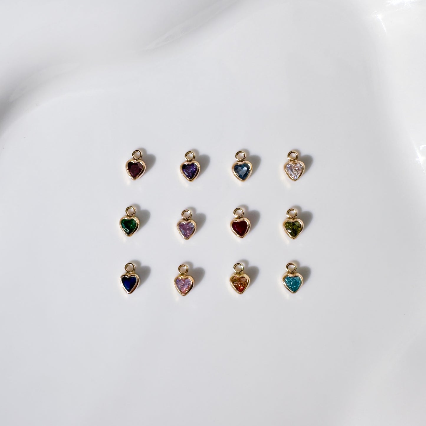 Heart Birthstone Charms