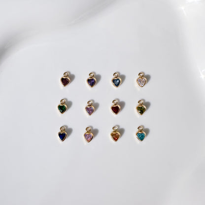 Heart Birthstone Charms