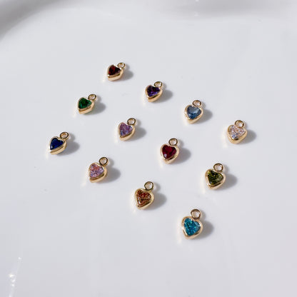 Heart Birthstone Charms