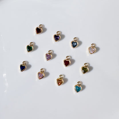 Heart Birthstone Charms