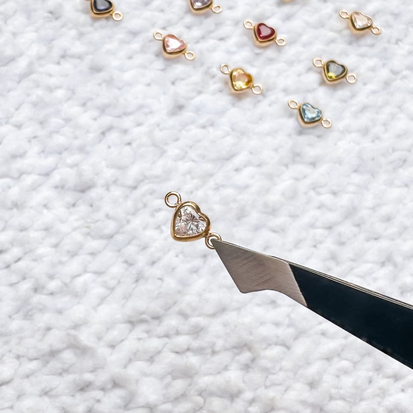 Heart Birthstone Connectors - 3mm/4mm