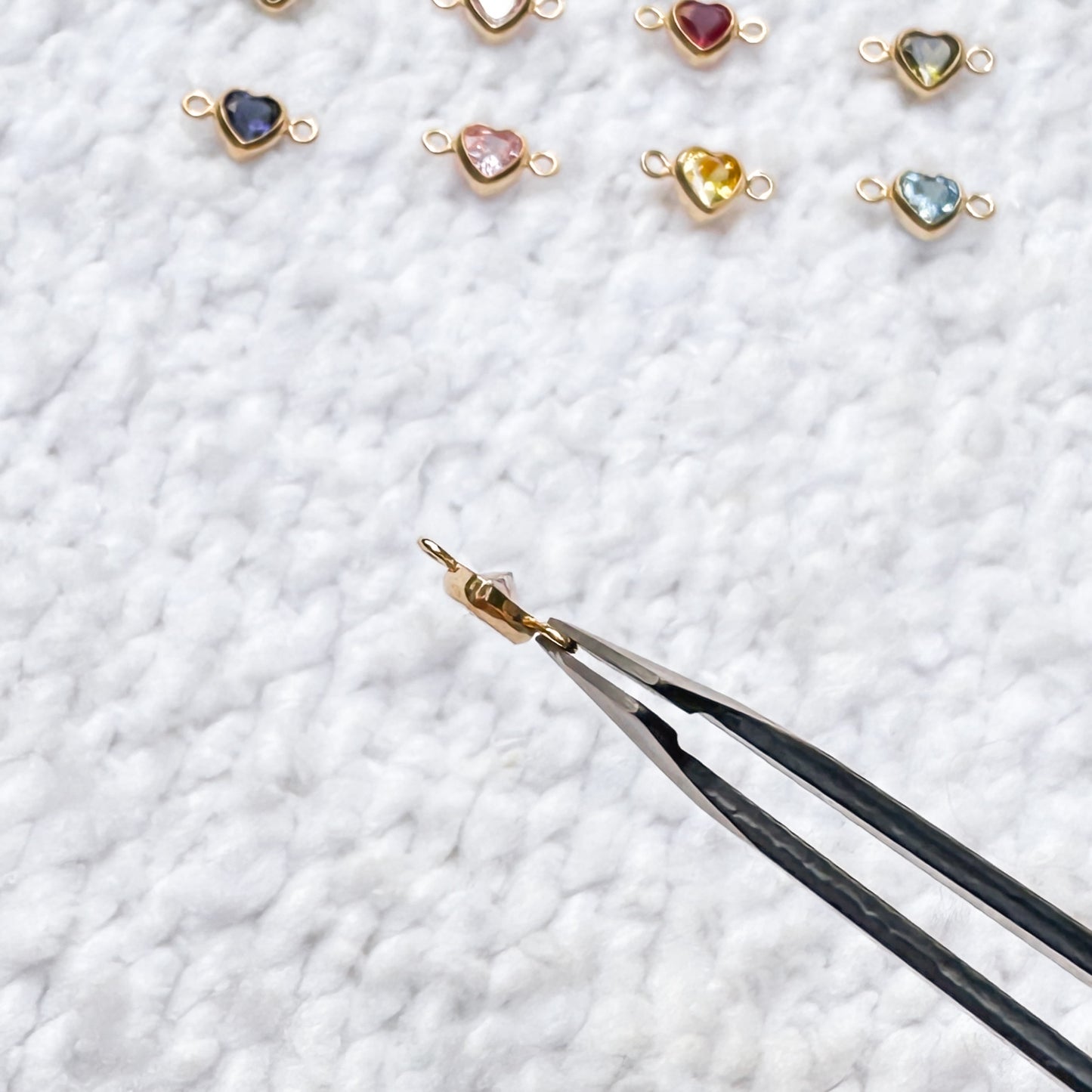 Heart Birthstone Connectors - 3mm/4mm