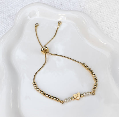 Heart Initial Bracelet