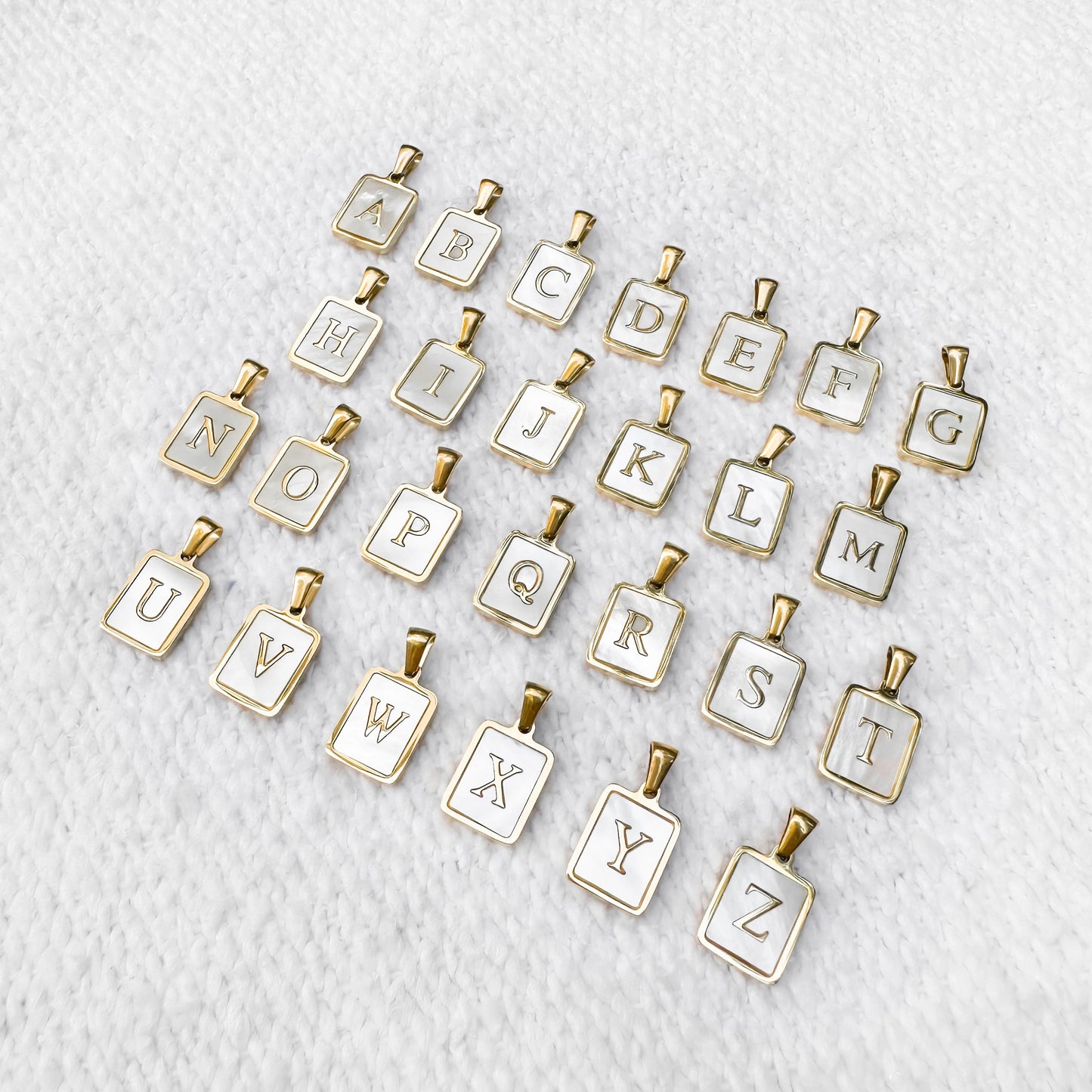 Mother Of Pearl Initial Pendants