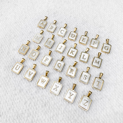 Mother Of Pearl Initial Pendants