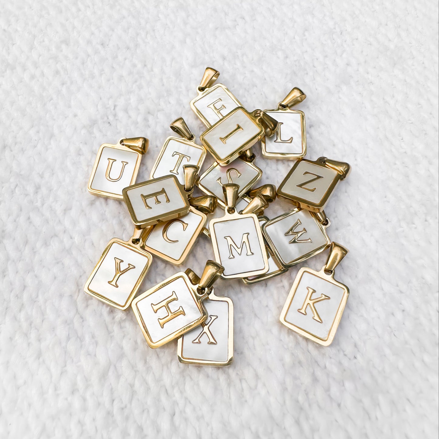 Mother Of Pearl Initial Pendant Necklace