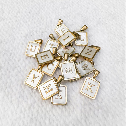 Mother Of Pearl Initial Pendant Necklace