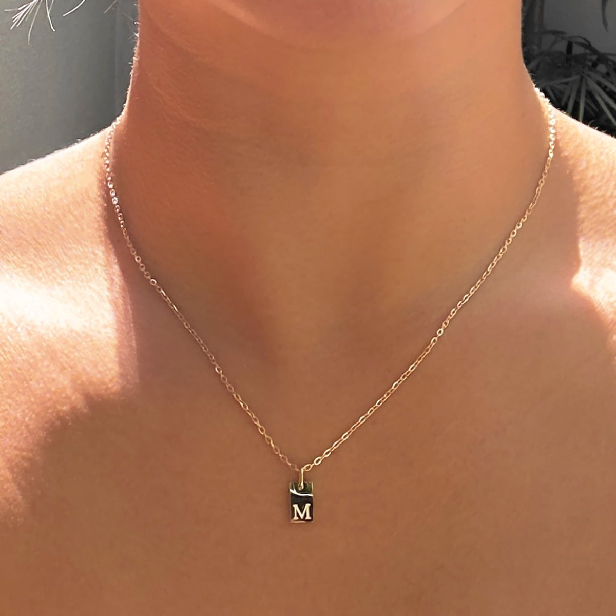 Mini Engraved Initial Pendant Necklaces