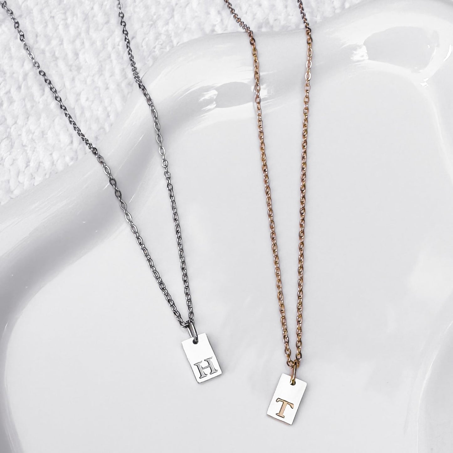 Mini Engraved Initial Pendant Necklaces