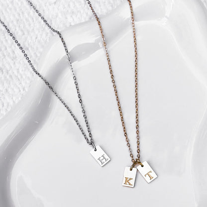 Mini Engraved Initial Pendant Necklaces