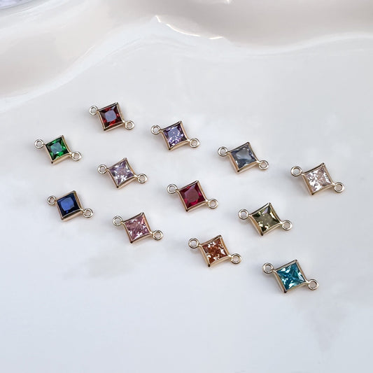 Diamond Birthstone Connectors - 4mm