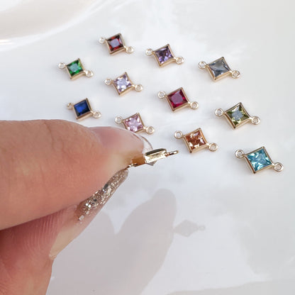 Diamond Birthstone Connectors - 3mm