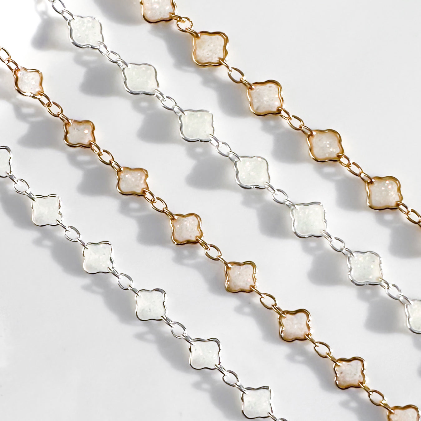 Clover Glitter Enamel Chain