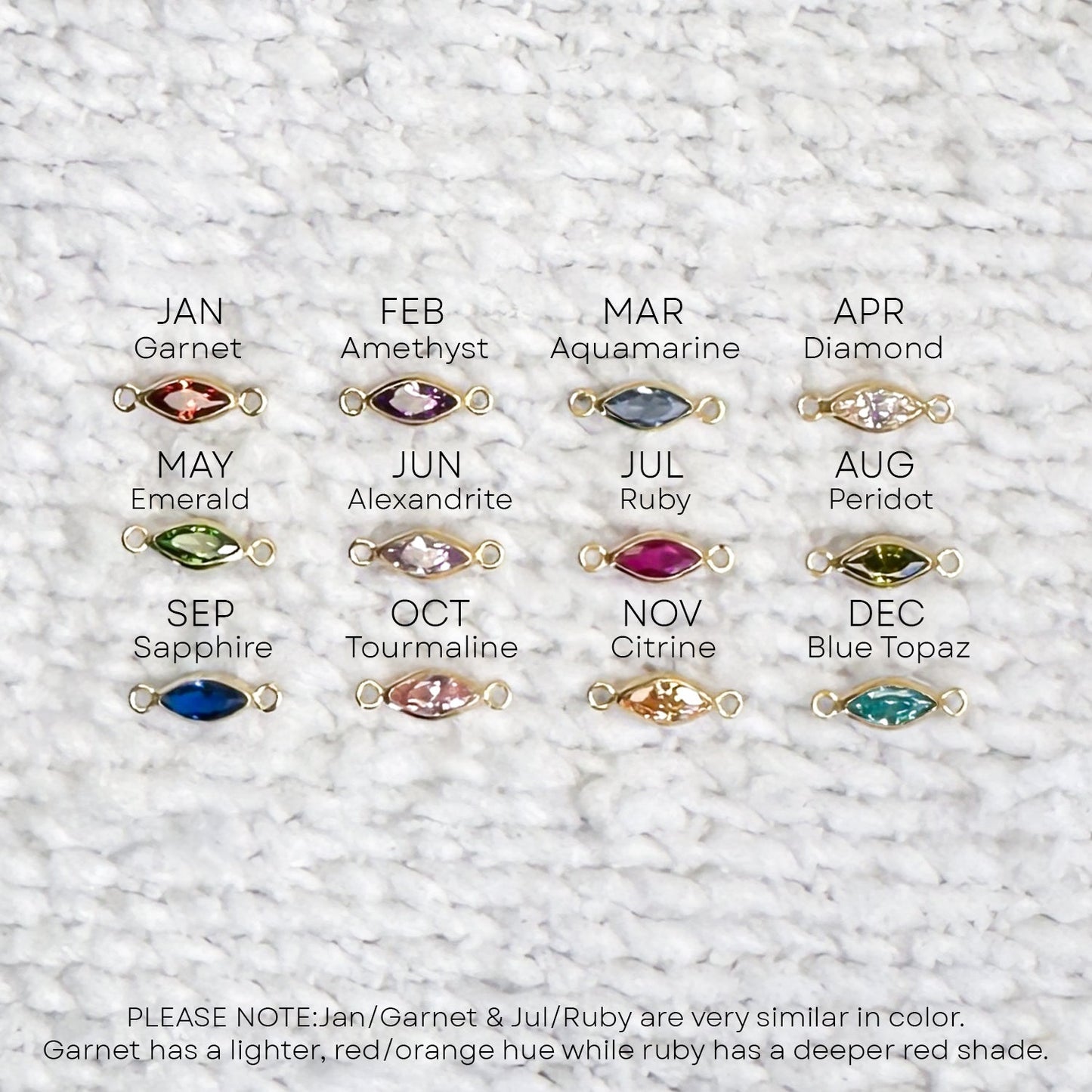 Marquise Birthstone Connectors