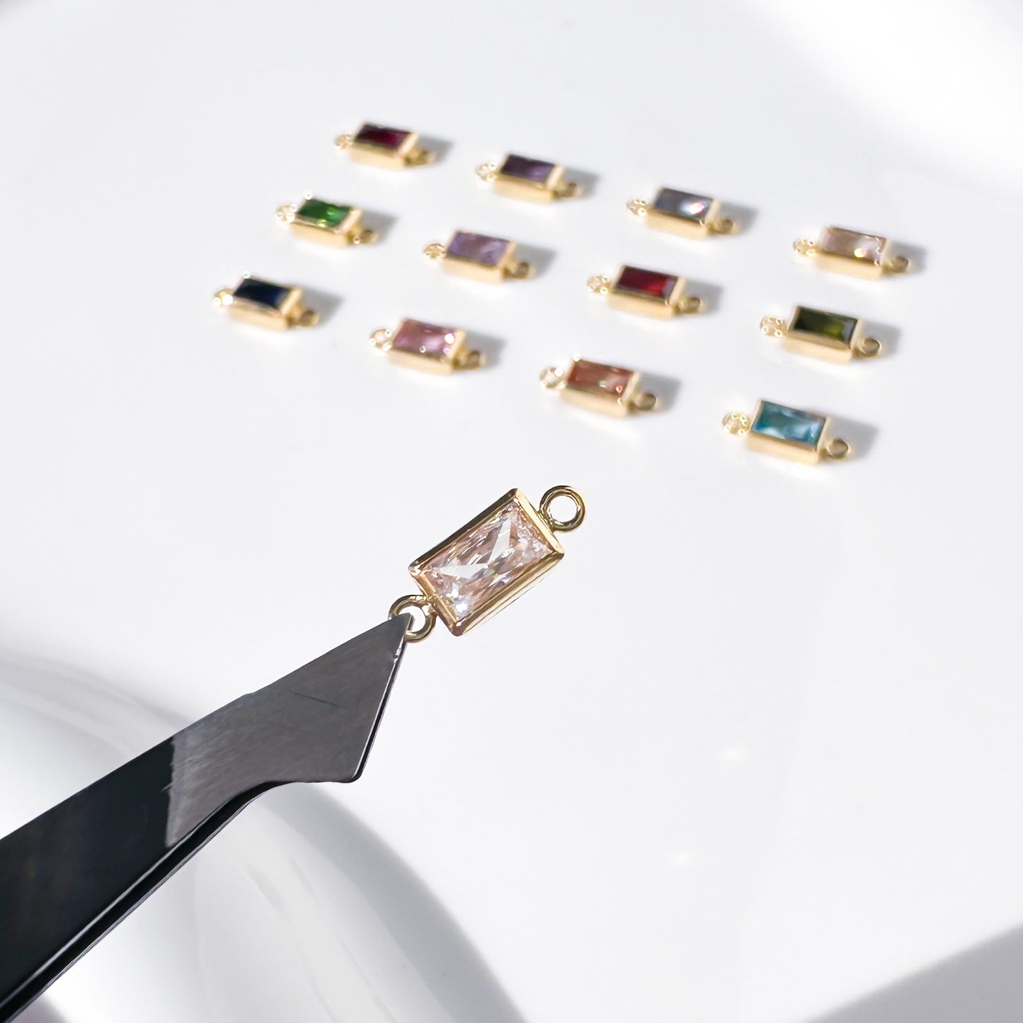 Rectangle Birthstone Connectors