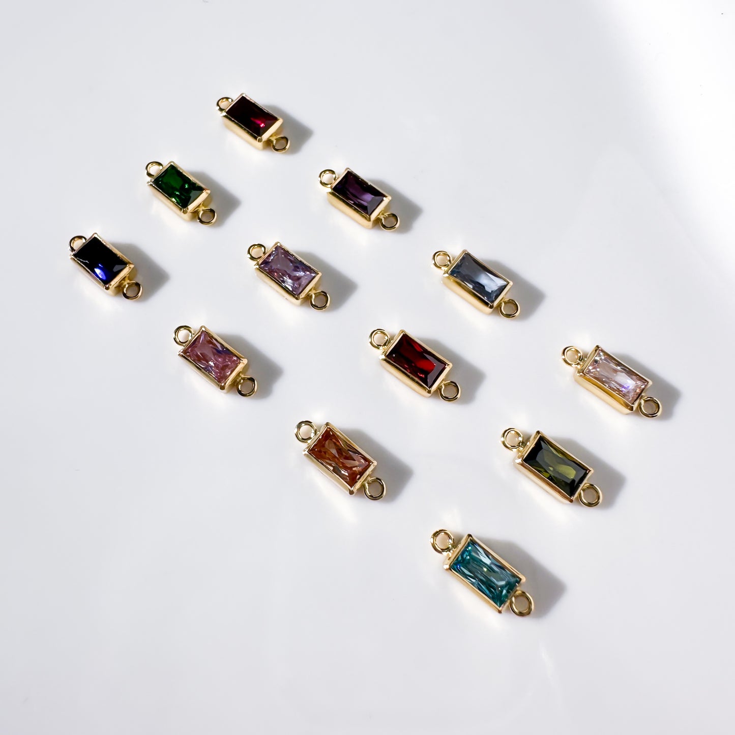 Rectangle Birthstone Connectors