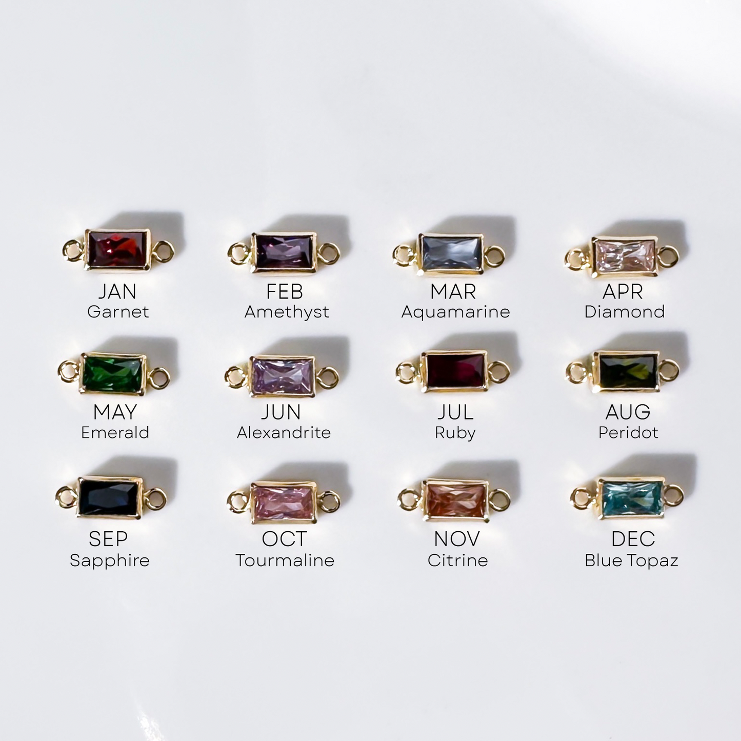 Rectangle Birthstone Connectors