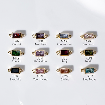 Rectangle Birthstone Connectors