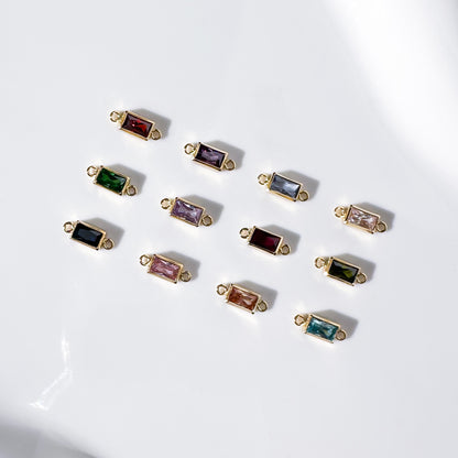 Rectangle Birthstone Connectors