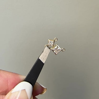 Diamond Birthstone Connectors - 3mm