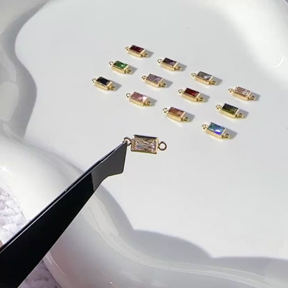 Rectangle Birthstone Connectors